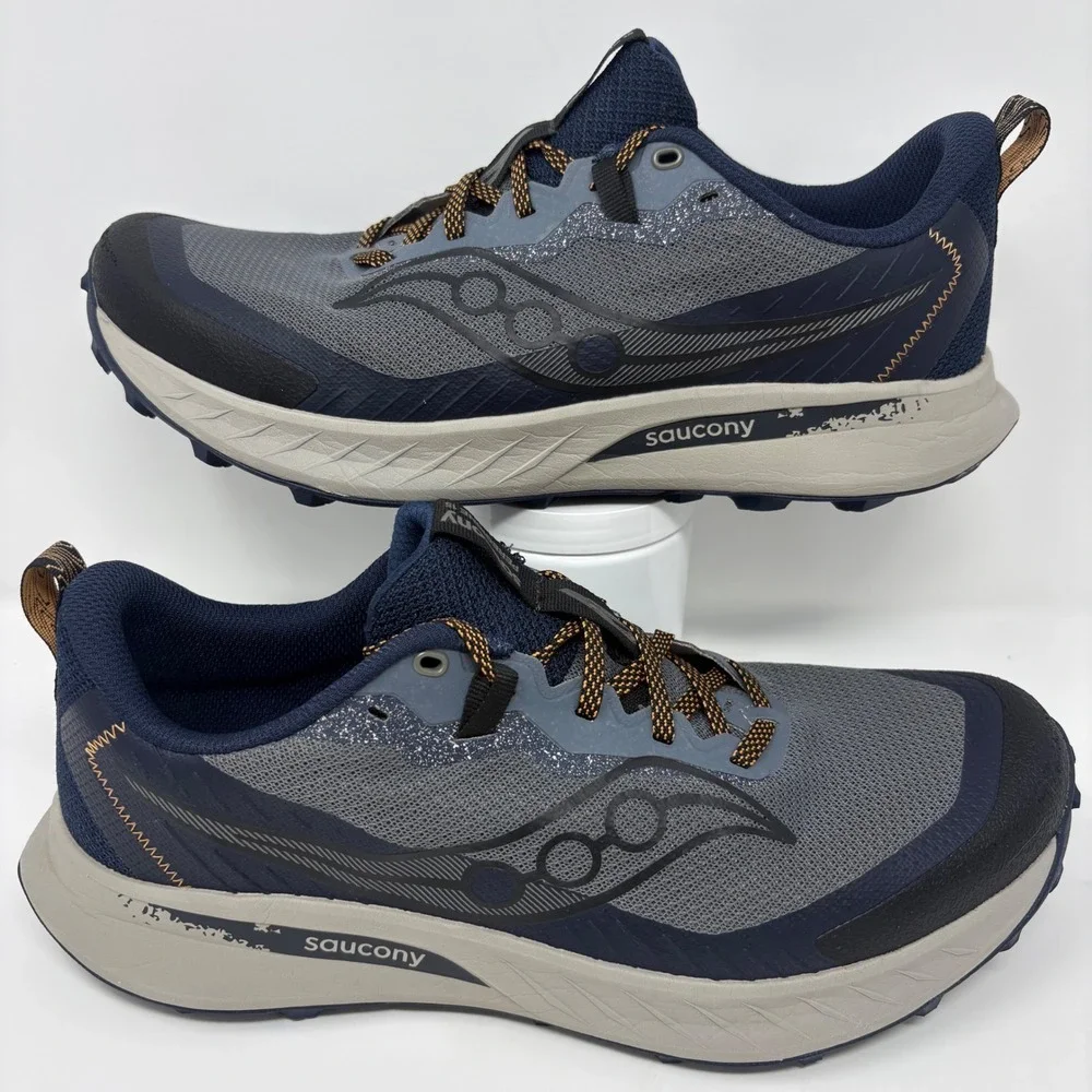 Saucony Peregrine 15 Men's Size 11.5 Navy Grey Running Shoes (S20990-162)